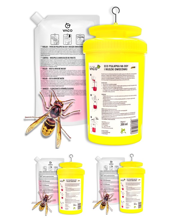 Pułapki i płyn VACO na osy muchy szerszenie w ogrodzie